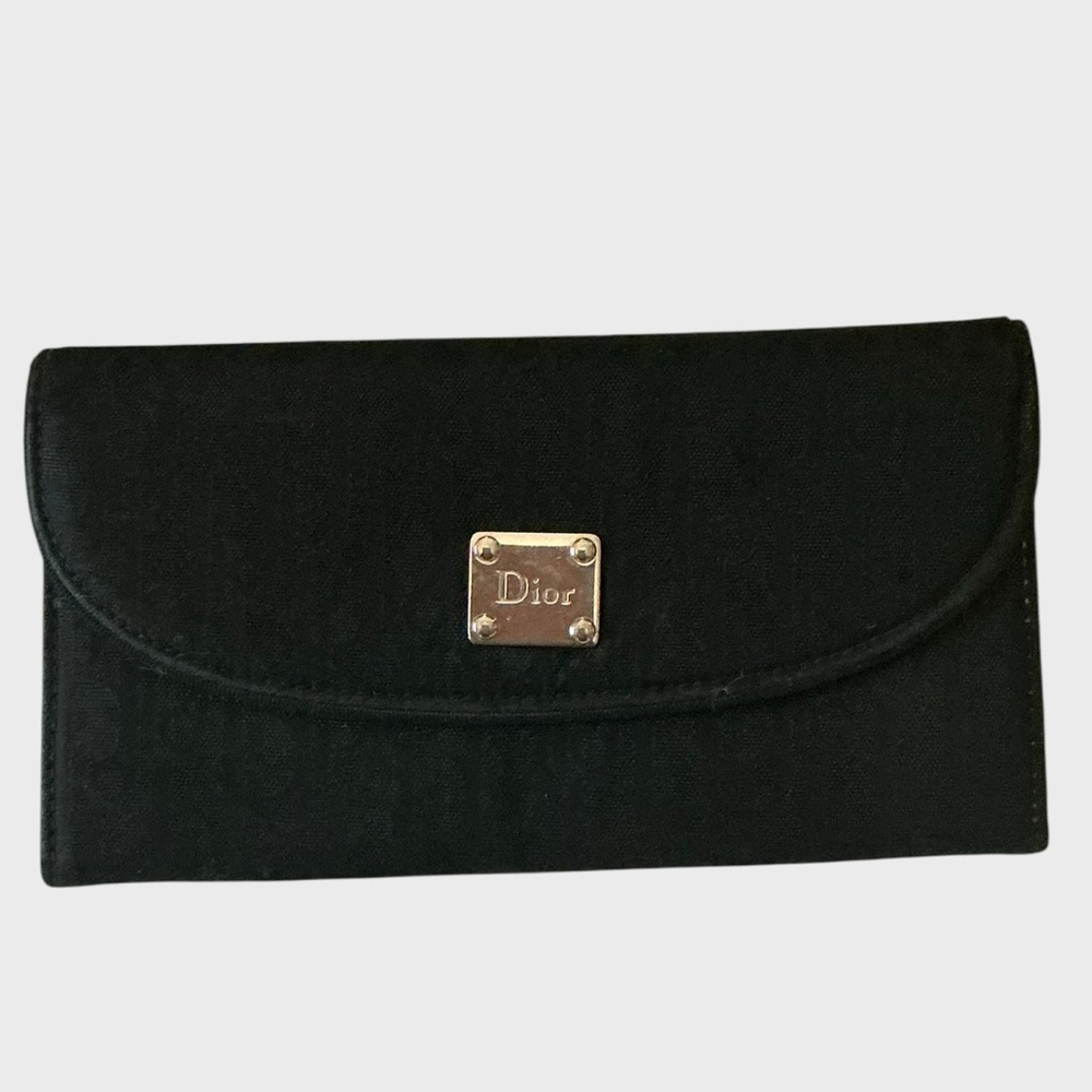 Christian Dior Oblique Canvas Continental Wallet Black Authentic - Picture 3 of 14